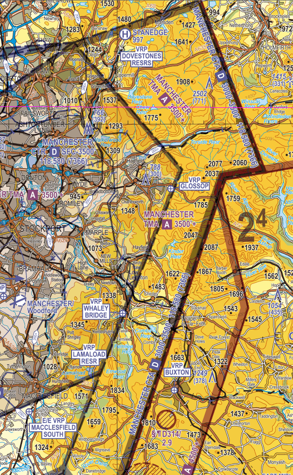 Figure 3 VRPS on the edge of the Manchester CTR