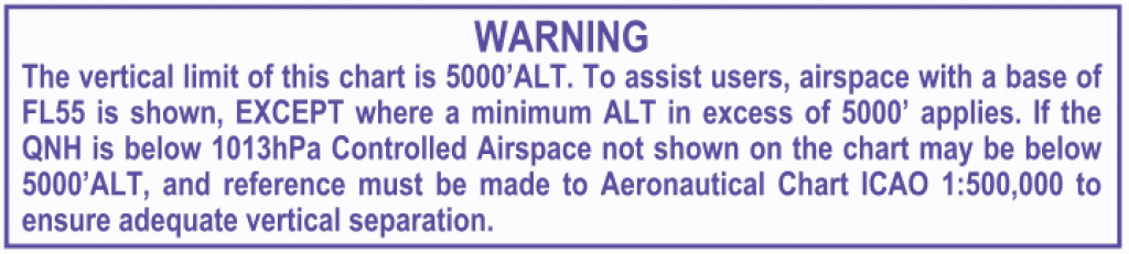 1:250, 000 chart warning to remind users of the vertical limits