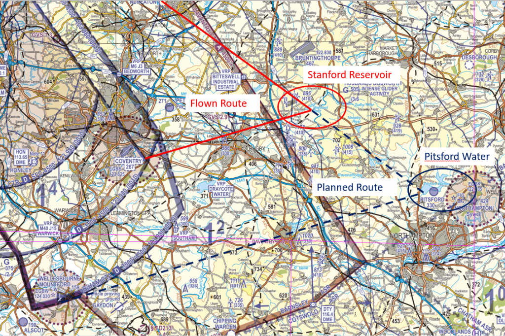 Figure 4: Planned and flown routes.