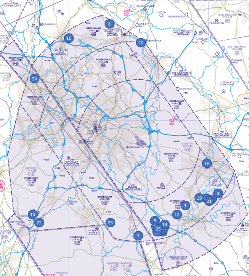 Infringement locations 