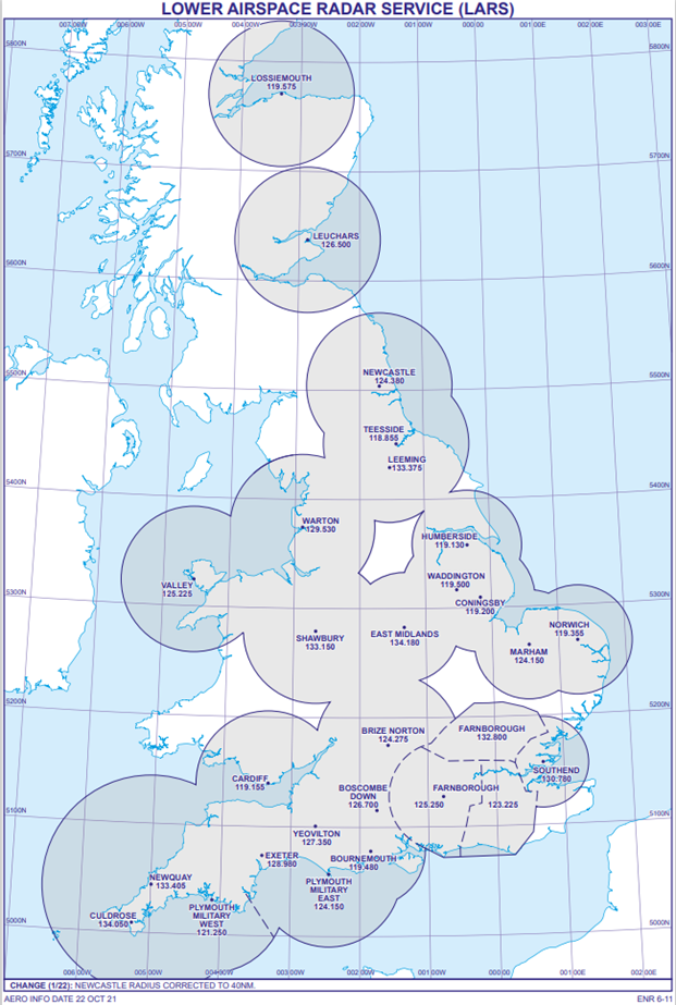 Example - ENR 6-11 LOWER AIRSPACE RADAR SERVICE (LARS).