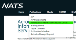 Figure 2 AIC tab on NATS AIS Website